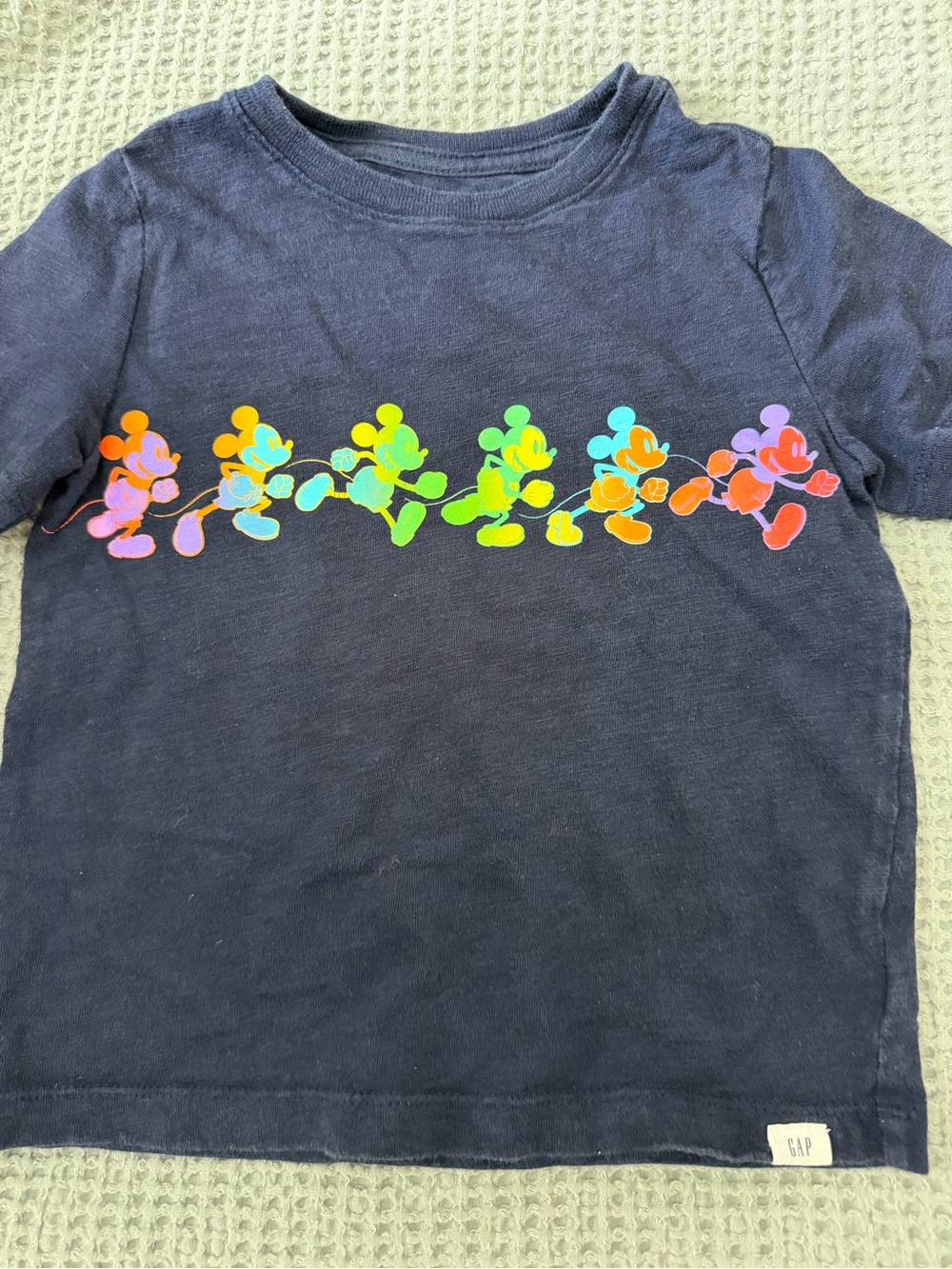 GAP Kids Navy T-Shirt with Rainbow Mickey Graphic